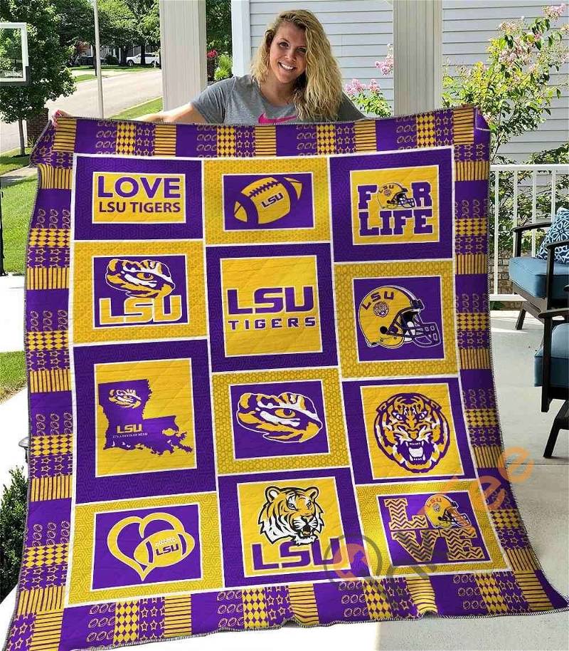 Geaux LSU Tigers Quilt Blanket Bedding Set