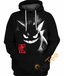 Gengar Black And White Hoodie 3D