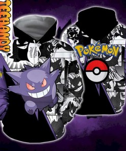 Gengar Pokemon 3D Hoodie