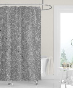Geometric Desert Crosses Gray Shower Curtain