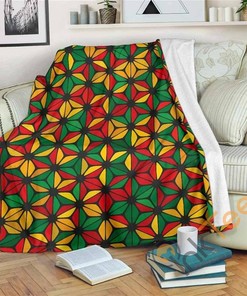Geometric Reggae Pattern Sherpa Fleece Blanket Gifts for Family, for Couple