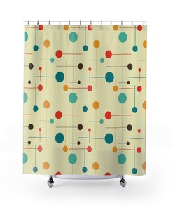 Geometric Retro Shower Curtain - A Fun And Funky Addition To Your Bathroom