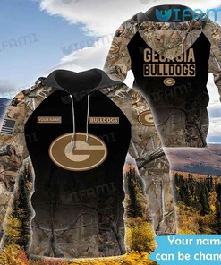 Georgia Bulldogs Hoodie 3D Camo Texture Custom Name Georgia Bulldogs Gift