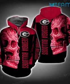Georgia Bulldogs Hoodie 3D Floral Skull Georgia Bulldogs Gift