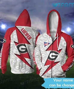 Georgia Bulldogs Hoodie 3D Thunder Custom Name Georgia Bulldogs Gift