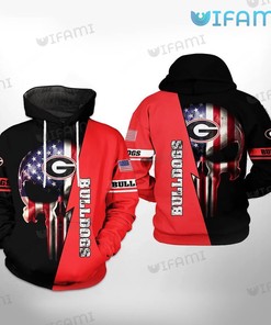 Georgia Bulldogs Hoodie 3D USA Flag Skull Georgia Bulldogs Gift