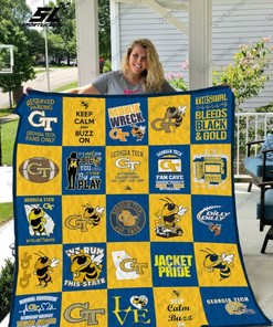 Georgia Tech Yellow Jackets Combined Quilt Blanket Bedding Set