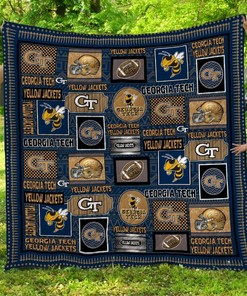 Georgia Tech Yellow Jackets Quilt Blanket Bedding Set Gifts for NCAA Fans73