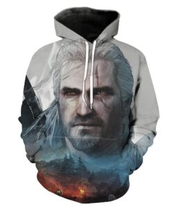 Geralt Face Witcher Geralt Hoodie 3D