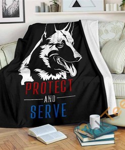 German Shepherd Protect And Serve Sherpa Fleece Blanket Gifts for Family, for Couple