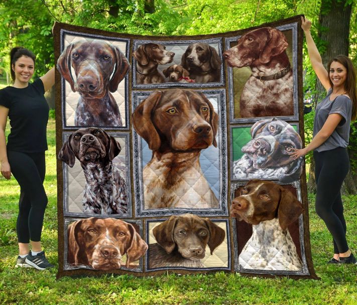 German Shorthaired Pointer Picture Collection Quilt Blanket Bedding Set