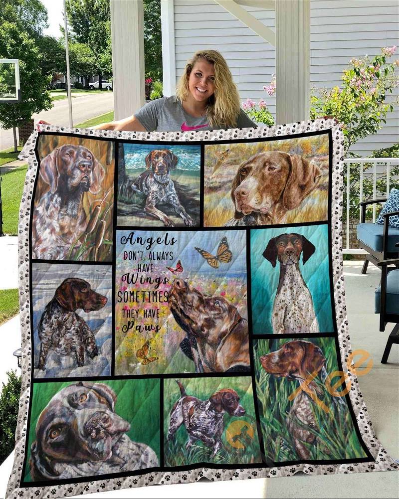 German Shorthaired Pointer Quilt Blanket Bedding Set With Pillowcase Option