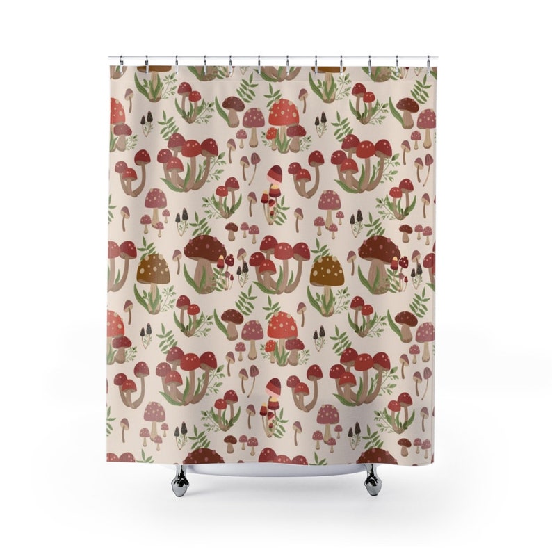 Get Ready For Fall With Our Groovy 60's 70's Hippie Mushroom Shower Curtain For Your Bathroom Home Decor - Image 2