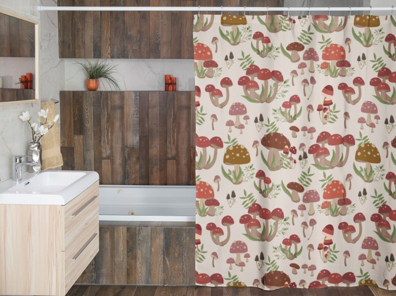 Get Ready For Fall With Our Groovy 60's 70's Hippie Mushroom Shower Curtain For Your Bathroom Home Decor - Image 4