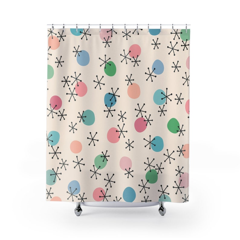 Get The Ultimate Retro Look In Your Bathroom With Our Mid Century Modern Shower Curtains And Tub Curtain - Image 2