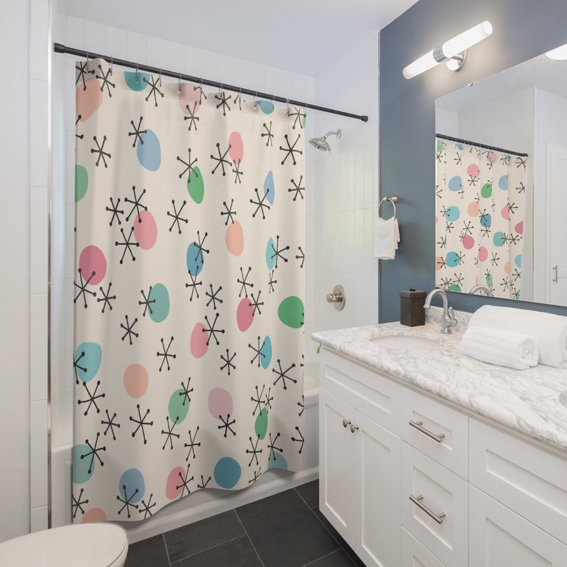 Get The Ultimate Retro Look In Your Bathroom With Our Mid Century Modern Shower Curtains And Tub Curtain - Image 3