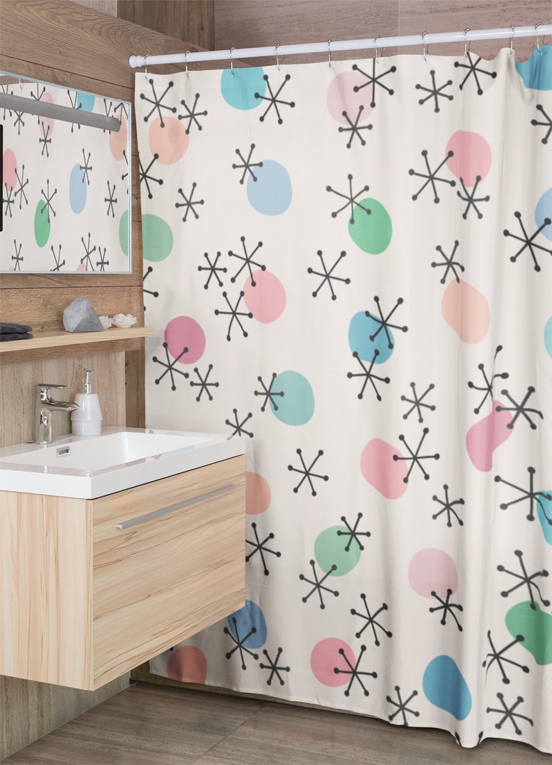 Get The Ultimate Retro Look In Your Bathroom With Our Mid Century Modern Shower Curtains And Tub Curtain - Image 4