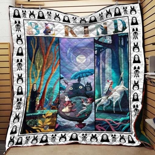 Ghibli Be Kind Spirited Away Characters Pattern Quilt Blanket