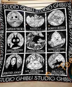 Ghibli Drawing Quilt Blanket Bedding Set