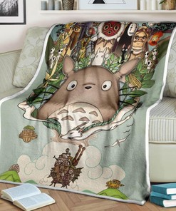Ghibli Fleece Quilt Blanket Bedding Set for Home Décor