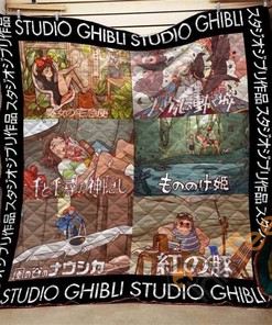 Ghibli Scenic Art Anime Quilt Blanket Bedding Set