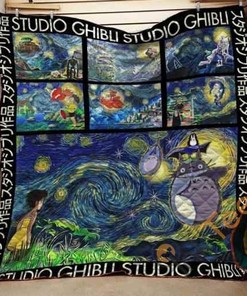 Ghibli Starry Night Quilt Blanket Bedding Set