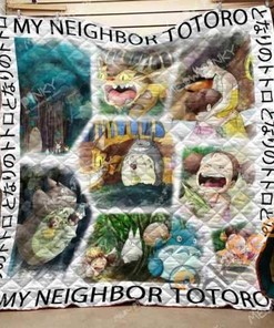 Ghibli Totoro Watercolor Quilt Blanket Bedding Set