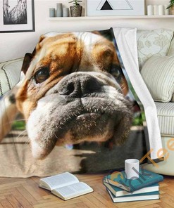 Giant Bulldog Sherpa Fleece Blanket Gifts for Family, for Couple