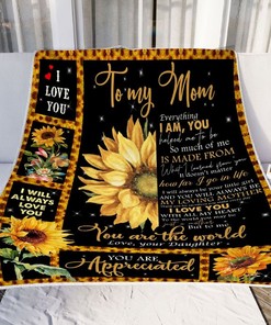 Gift For Mom Mother Sunflower Fleece Blanket Quilt Blanket Bedding Set