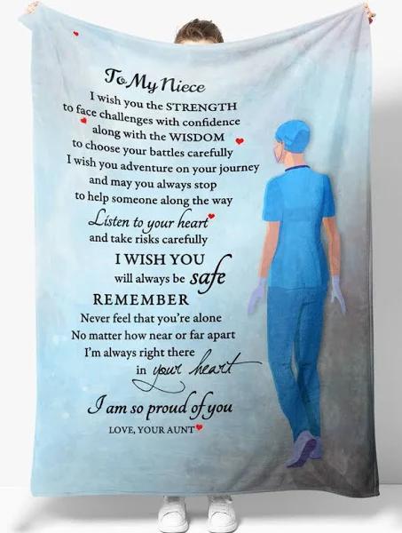 Gift For Niece Nurse From Aunt Blanket for Home Décor