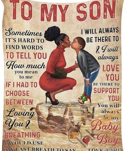 Gift From Mom To My Son Gift For Birthday Holiday Christmas Valentine's Day Mother's Day Father's Day Sherpa Fleece Blanket