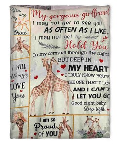 Giraffe Blanket To My Girlfriend I Will Always Love You For Girlfriend From Boyfriend
