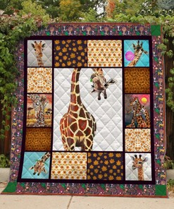 Giraffe Combined Funny Quilt Blanket