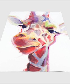 Giraffe Potrait Sherpa Fleece Blanket Gifts for Family, for Couple