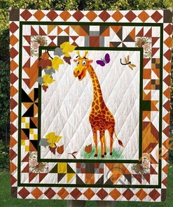 Giraffe Quilt Blanket Bedding Set With Pillowcase Option