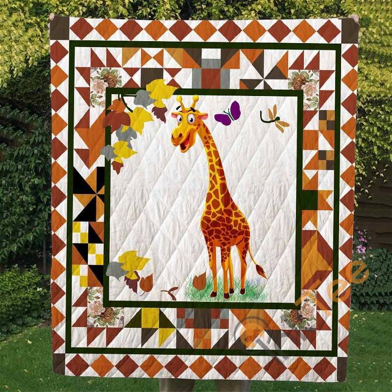 Giraffe Quilt Blanket Bedding Set With Pillowcase Option