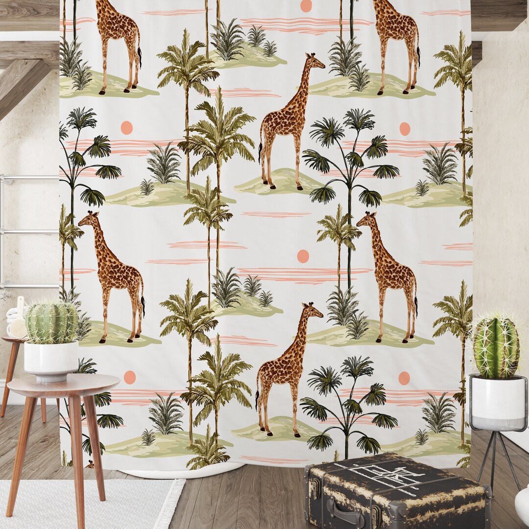 Giraffe Shower Curtain Optional Set