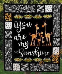 Giraffe You Are My Sunshine Quilt Blanket Bedding Set