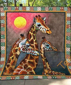 Giraffes Quilt Blanket Bedding Set