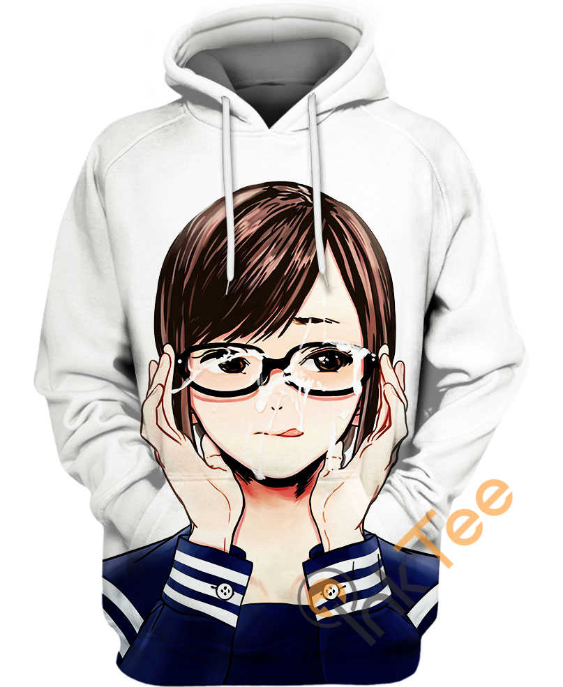 Girl Brown Hair Ahegao Hoodie 3D