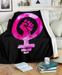 Girl Power Barbell Sherpa Fleece Blanket Gifts for Family, for Couple