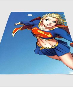 Girl Superman Sherpa Fleece Blanket Gifts for Family, for Couple
