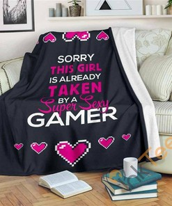 Girl Taken By A Super Sexy Gamer Sherpa Fleece Blanket Gifts for Family, for Couple