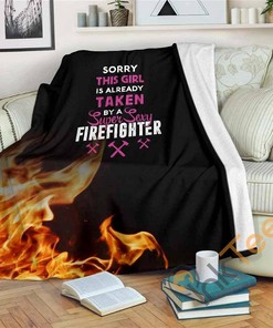 Girl Taken By Sexy Firefighter Sherpa Fleece Blanket Gifts for Family, for Couple