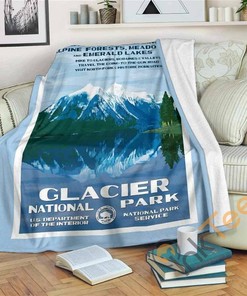 Glacier National Park Sherpa Fleece Blanket Gifts for Family, for Couple
