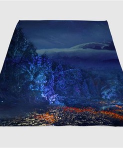 Glow Night Time Sherpa Fleece Blanket Gifts for Family, for Couple