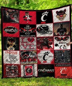 Go Bearcats Ncaa Cincinnati Bearcats Collection Combined Green Quilt Blanket Bedding Set