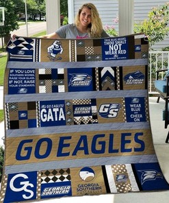 Go Eagles Ncaa Georgia Southern Eagles Collection Great Quilt Blanket Bedding Set