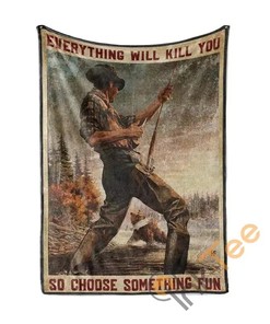 Go Fishing And Choose Something Fun Sherpa Fleece Blanket Gifts for Family, for Couple