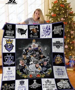 Go Kings Go LA Los Angeles Kings Christmas Quilt Blanket Bedding Set